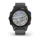 Orologio Smartwatch Garmin Cassa Rotonda in Acciaio Nero Quadrante Nero Cinturino in Silicone Antracite 010-02410-11 Variante5