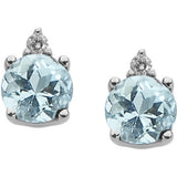 Orecchini Donna A lobo in Oro Bianco con Diamante COMETE Colore Azzurro ORQ 229Variante 1