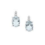 Orecchini Donna A lobo in Oro Bianco con Diamante COMETE Colore Azzurro ORQ 231Variante 1