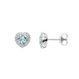 Orecchini donna Comete in oro bianco con aquamarine taglio cuore di Ct. 0,90 contornati da diamanti ORQ 251