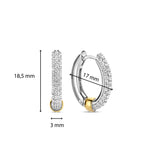 Orecchini a cerchio Ti Sento in argento bicolore con pavé di zirconi 7921ZY Dimensioni