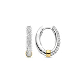 Orecchini a cerchio Ti Sento in argento bicolore con pavé di zirconi 7921ZY Variante2