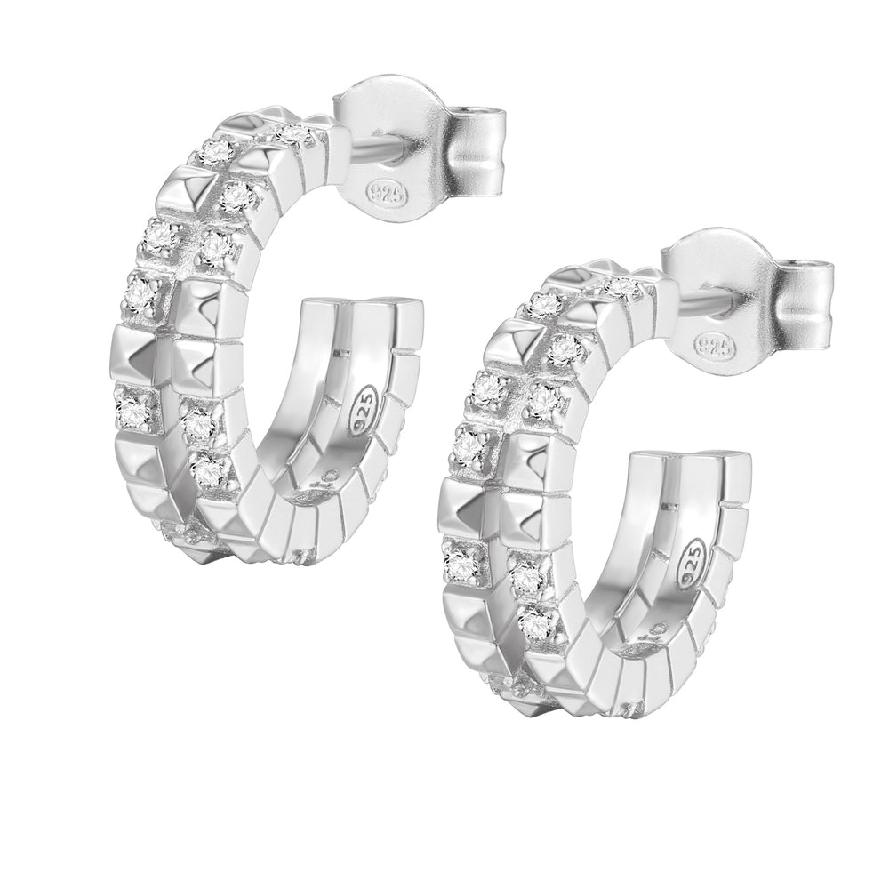Orecchini A Cerchio Donna Homxi - Argento 925 Placcato Oro Nero Con Zirconia Cubica - Gioielli Ipoallergenici A Cerchio Per Donne - Regalo Compleanno, San Valentino