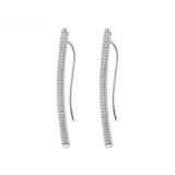 Orecchini pendenti lunghi Rosato in argento con pavé di zirconi RZBI25