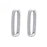 Orecchini pendenti rettangolari Rosato in argento con pavé di zirconi RZBI23