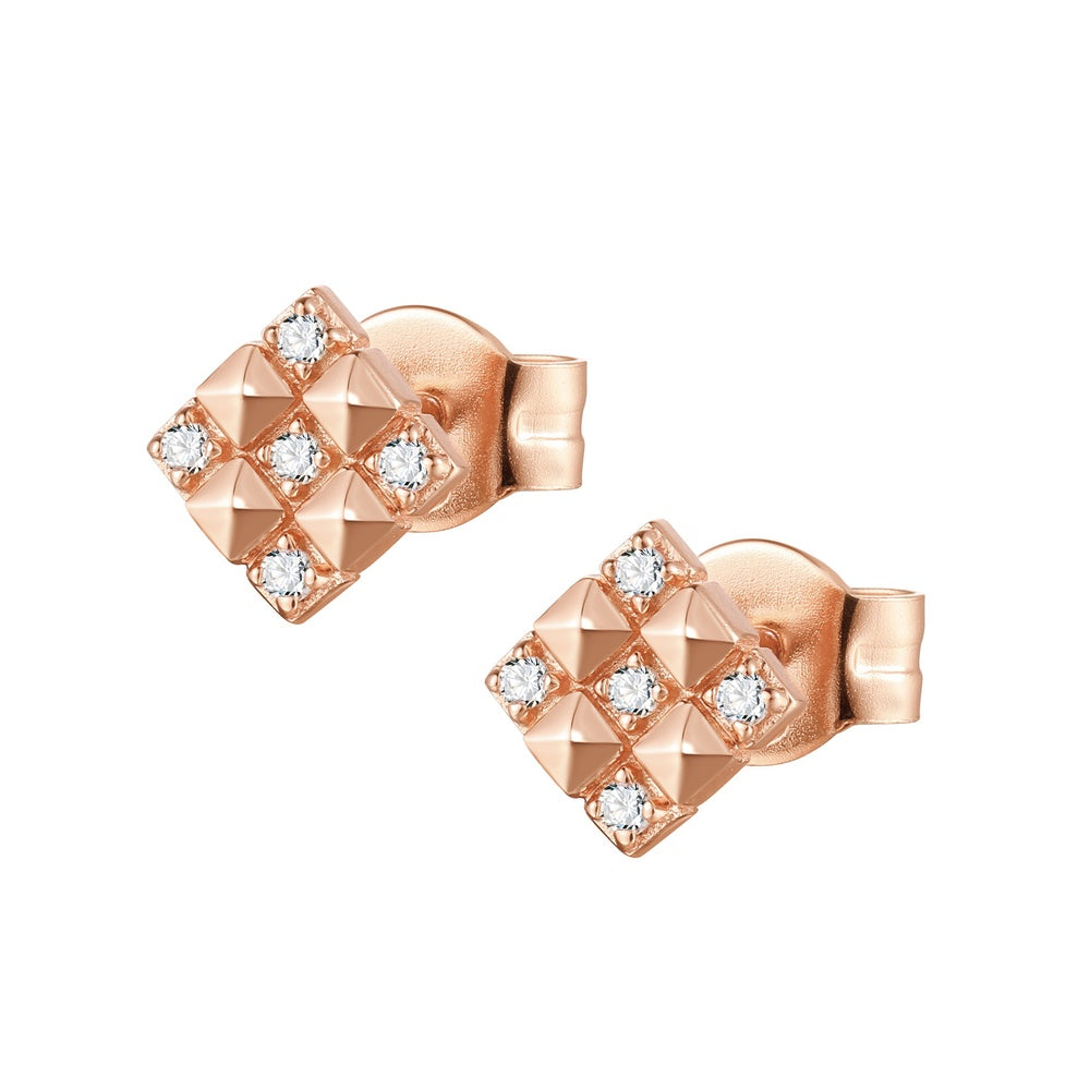 Orecchini La Scala in argento sterling e oro rosa con zirconi