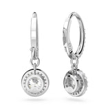 SWAROVSKI Orecchini pendenti in metallo rodiato con cristalli rotondi con contorno di cristalli piccoli 5636270 Variante