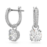 SWAROVSKI Orecchini pendenti in metallo rodiato con cristalli rotondi 5636717