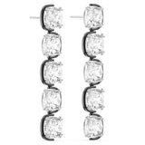 Orecchini Swarovski Donna Pendenti con Cristalli Taglio Cuscino su Montatura Nera 5600043 Variante2