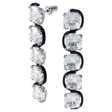Orecchini Swarovski Donna Pendenti con Cristalli Taglio Cuscino su Montatura Nera 5600043