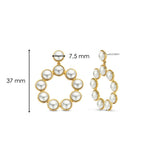 TI SENTO Orecchini pendenti da donna in argento dorato con madreperla 7905YP Dimensioni