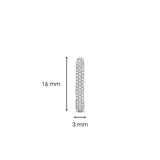 Orecchino singolo cerchio ovale TI SENTO in argento rodiato con zirconi 7901ZI H Dimensioni