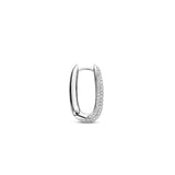 Orecchino singolo cerchio ovale TI SENTO in argento rodiato con zirconi 7901ZI H Variante2