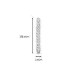 Orecchino singolo cerchio ovale TI SENTO in argento rodiato con zirconi 7902ZI H Dimensioni