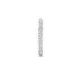 Orecchino singolo cerchio ovale TI SENTO in argento rodiato con zirconi 7902ZI H
