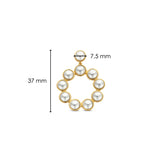 TI SENTO Orecchino singolo pendente in argento dorato con madreperla 7905YP H Dimensioni