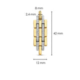 Orecchino pendente TI SENTO a cinque file sfalsate in argento bicolore e zirconi 7891ZY H Dimensioni