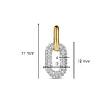 Orecchino singolo TI SENTO pendente in argento dorato con pavè di zirconi 7904ZY H Dimensioni
