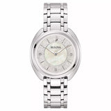 BULOVA orologio donna Classic al quarzo quadrante madreperla bianco e color argento e cinturino in acciaio 96P240