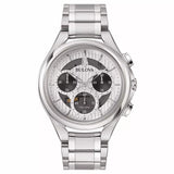 BULOVA Orologio al Quarzo Cronografo Uomo con Quadrante Bianco e Cinturino in Acciaio 96A301
