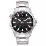 BULOVA orologio uomo Marine Star al quarzo quadrante nero e cinturino in acciaio 96B382