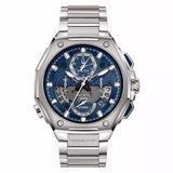 BULOVA Orologio al Quarzo Cronografo Uomo con Quadrante Blu e Cinturino in Acciaio 96B349