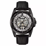 BULOVA Orologio Meccanico da Uomo Cassa in Acciaio Nero Quadrante Nero Cinturino in Pelle Nero 98A304