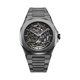 Orologio D1 Milano Automatico Solo Tempo Cassa e Cinturino in Acciaio Canna di Fucile Quadrante con Movimento a Vista SKBJ11