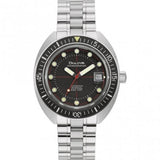 BULOVA Orologio Automatico Solo Tempo Uomo con Cassa Rotonda Quadrante Nero e Cinturino in Acciaio 96B344