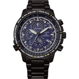 CITIZEN Orologio al Quarzo Radiocontrollato Uomo con Cassa Rotonda Quadrante Blu e Cinturino in Super Titanio AT8195-85L