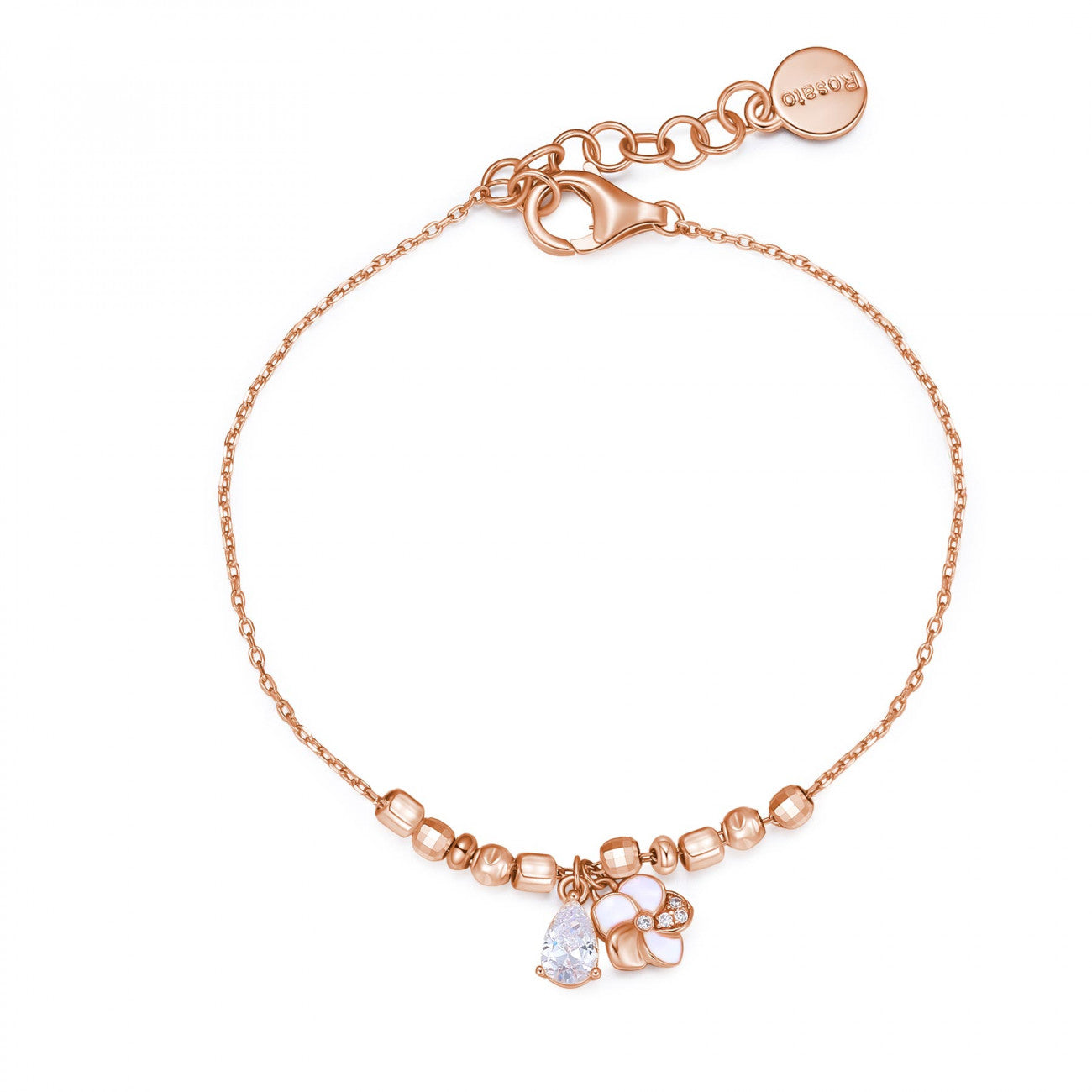 Rosato bracciale linea base in argento per charm