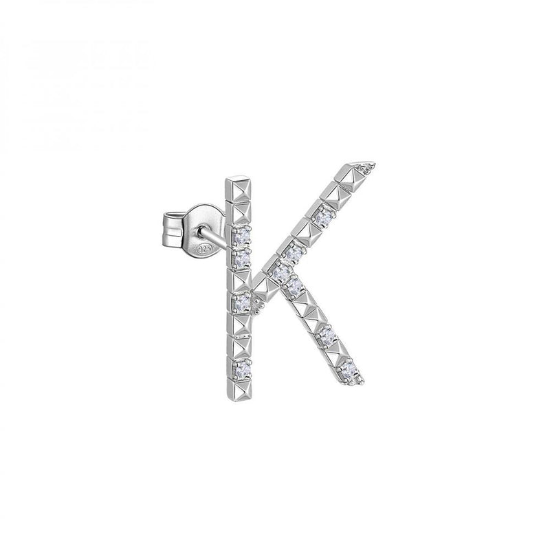 ROSATO Mono orecchino con iniziale K in argento e zirconi RZCU37