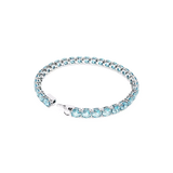 Bracciale donna Swarovski tennis in metallo rodiato e zirconi color acquamarina taglio rotondo 5648928 Variante