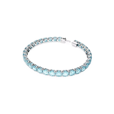 Bracciale donna Swarovski tennis in metallo rodiato e zirconi color acquamarina taglio rotondo 5648928 Variante2
