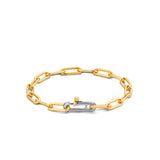 Ti Sento Set bracciale e orecchini a maglie ovali pendenti in argento dorato 4857SY Bracciale