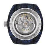 Orologio Tissot uomo automatico cassa in acciaio quadrante nero cinturino in gomma azzurro T1454079705701 Variante