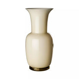 Vaso Venini Opalino Paglierino Interno Lattimo Medio in Vetro Soffiato di Murano 706.22