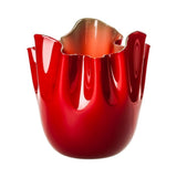 VENINI Fazzoletto Grande Rosso Interno Verde Mela in Vetro Soffiato di Murano 700.00