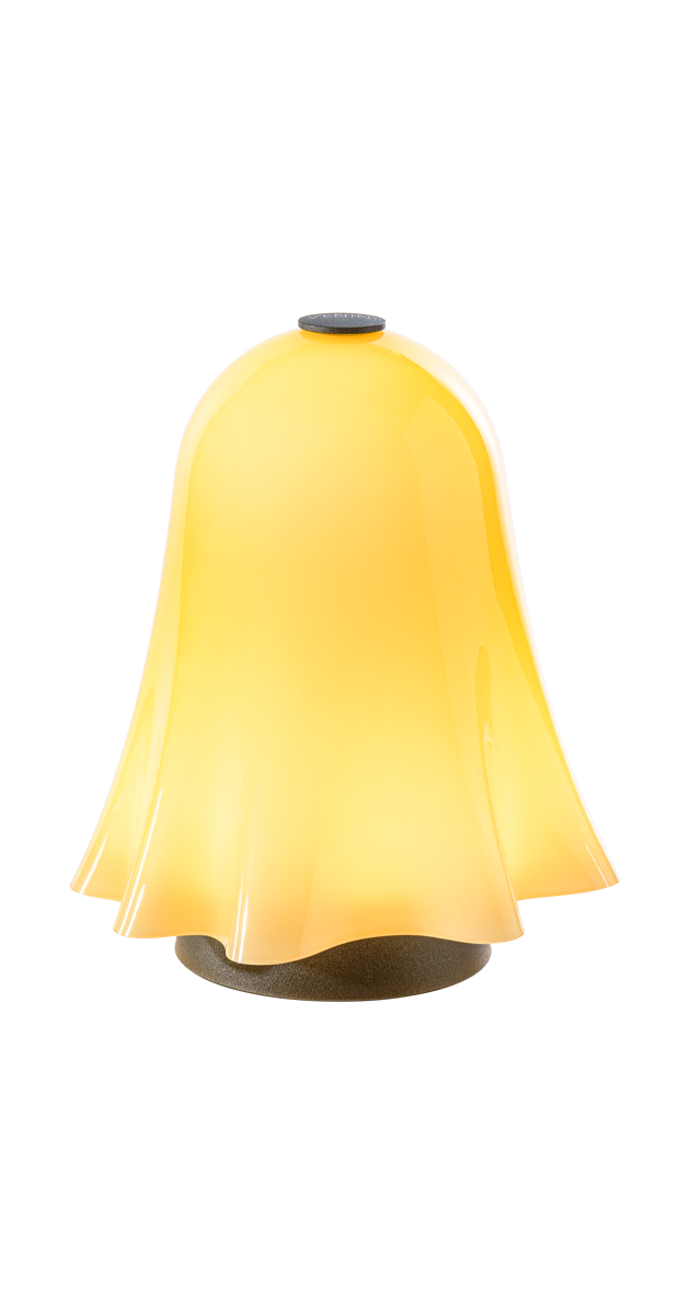 VENINI Lampada da Tavolo Fantasmino Giallo Ambra in Vetro Soffiato di Murano 847.60 Variante