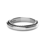 ZANCAN Anello Fedina da Uomo in Argento con Pietre Naturali di Spinello Nero Laterali ESA033 Variante1
