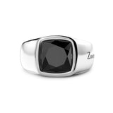 ZANCAN Anello da Uomo in Argento con Pietra Naturale in Onice Sfaccettato ESA006 Variante1