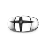ZANCAN Anello da Uomo a Forma Quadrata in Argento con uno Spinello Nero EXA164 Variante1