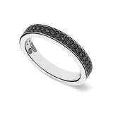 ZANCAN Anello Fedina da Uomo in Argento con Pietre Naturali di Spinello Nero ESA032
