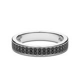 ZANCAN Anello Fedina da Uomo in Argento con Pietre Naturali di Spinello Nero ESA032 Variante1
