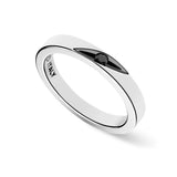 ZANCAN Anello Fedina da Uomo in Argento con Pietra Naturale di Spinello Nero EXA153