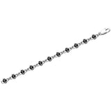 ZANCAN Bracciale da Uomo a Maglia in Argento con Pietre Dure Naturali di Spinello Nero ESB163
