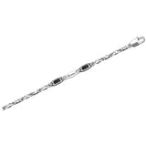 ZANCAN Bracciale da Uomo a Maglia in Argento con Pietre Dure Naturali di Spinello Nero ESB165