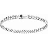 ZANCAN Bracciale da Uomo in Argento Maglia Groumette o Cubana in Argento con Rosa dei Venti EXB659
