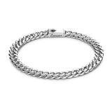 ZANCAN Bracciale da Uomo a Maglia Groumette o Cubana in Argento Rodiato con Rosa dei Venti EXB660 Variante1