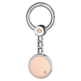 ZANCAN Portachiavi da Uomo con Pendente Tondo in Argento e Oro Rosa con Zaffiro Bianco ESP005R
